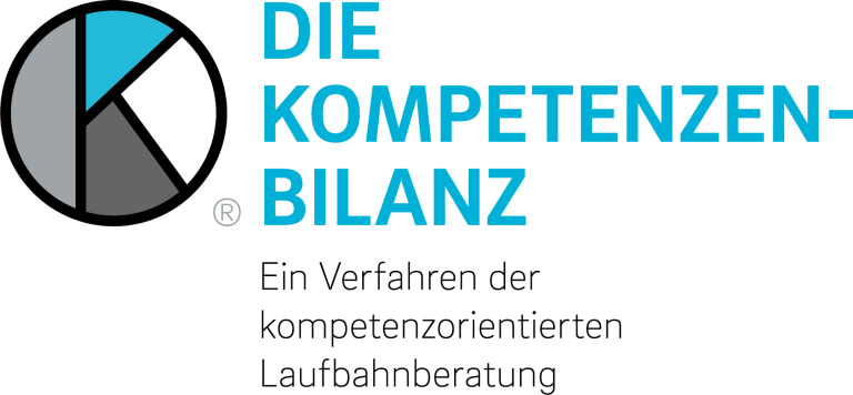 Logo der Kompetenzen-Bilanz mit folgender Beschriftung: Die Kompetenzenbilanz - ein Verfahren der kompetenzorientierten Laufbahnberatung.